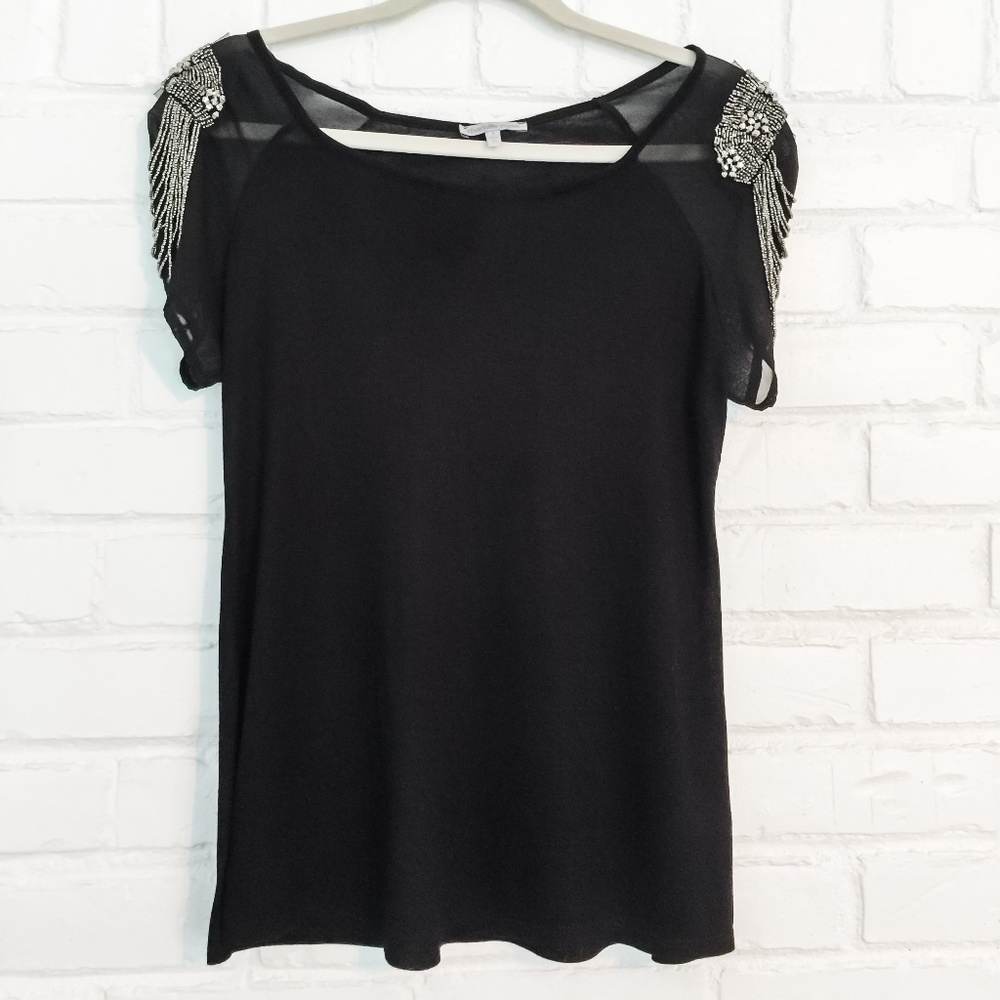 Charlotte Russe Black Short Sleeve Shirt Size S